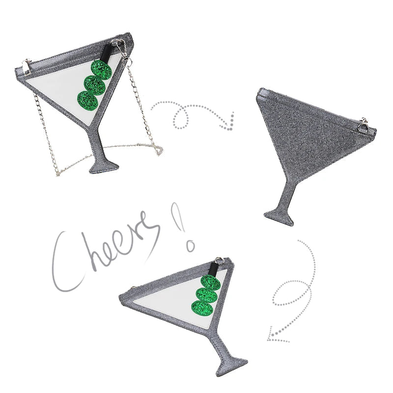 Glitter Martini Cocktail Handbag