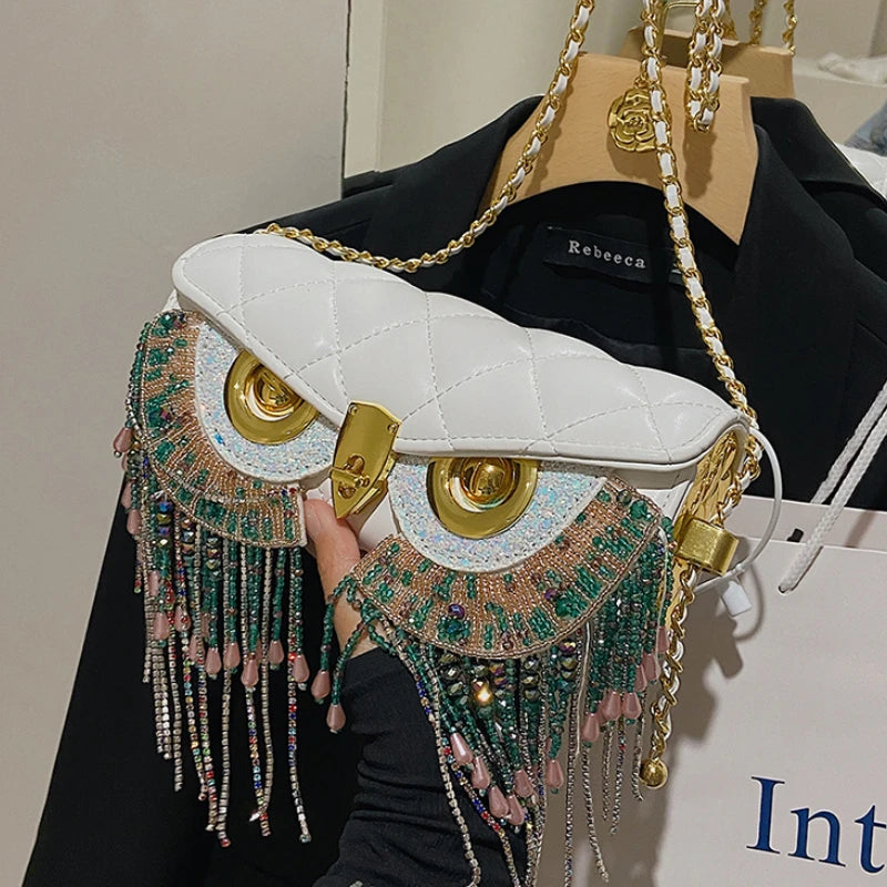 Owl with Tassel Handbag