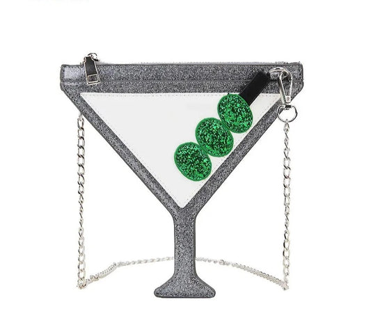 Glitter Martini Cocktail Handbag