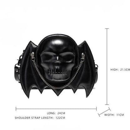 Skull Bat Wings Handbag