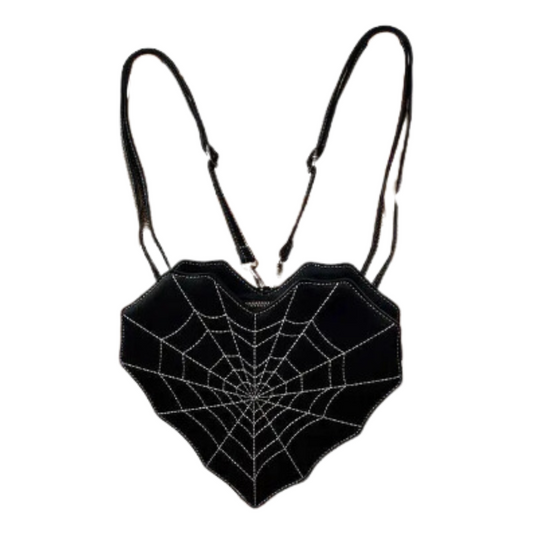 Love Heart Spiderweb Crossbody Backpack Handbag
